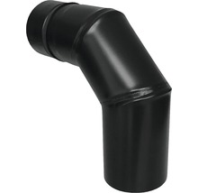 Schwarzes Ofenrohrknie mit einem Winkel