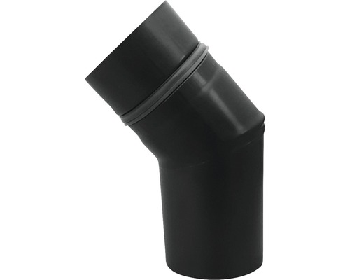 Pellet-Ofenrohr -Bogen Bertrams 45° Ø 100 mm pulverbeschichtet schwarz Abwasserrohrbogen mit einem Winkel von 45 Grad