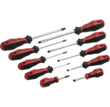 Zehnteiliges Pattfield Schraubendreher-Set mit verschiedenen Schlitzschraubendrehern und Kreuzschlitzschraubendrehern.