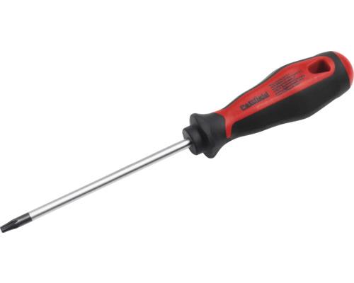 Pattfield Torx-Schraubendreher mit schwarz-rotem ergonomischem Griff und Stahlklinge.