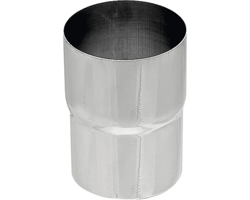 Rohrverbinder aus Edelstahl für Handläufe, zylindrische Form mit glänzender Oberfläche.