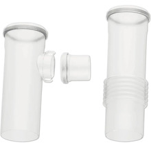 Saugrohr Set aus weißem Kunststoff mit flexiblem Element und Anschlussstück