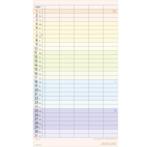 Monatskalender für Januar 2027 mit Spalten für die Tagesplanung, Datumsangaben, Wochentagen, Kalenderwochen und einem Feld für Notizen.