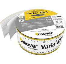 ISOVER Vario KB 1 einseitiges Klebeband für Dampfbremsen und Klimamembranen, 20 Meter mal 60 Millimeter, mit integriertem Maßband.