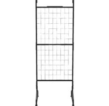Schwarzes Metallgitter-Element für Regalsysteme oder als Raumteiler.