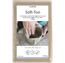 GLOREX Logo, Soft-Ton, geschmeidiger natürlicher Ton, lufttrocknend, 500 Gramm