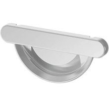 Halbrundes Rinnenendstück aus Metall für die Dachrinne.