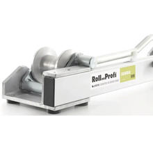 Kabeltrommelabroller Roll Profi Jumbo aus Metall mit einer Rolle und Gummifüßen.