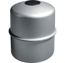 Graues Membran-Druckausdehnungsgefäß aus Metall für Heizungsanlagen.