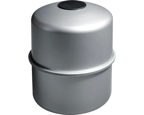 Graues Membran-Druckausdehnungsgefäß aus Metall für Heizungsanlagen.