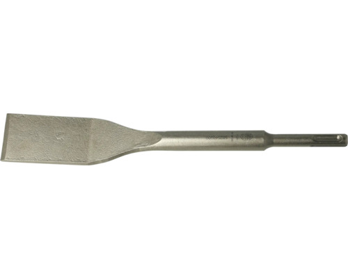 Breitmeißel aus Stahl mit SDS plus Aufnahme für Bohrhammer und Bosch Logo.