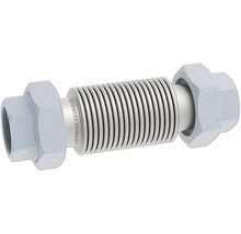 Stenflex Kompensator aus Edelstahl mit beidseitigen Verschraubungen.