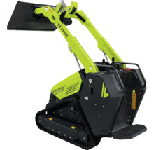 Zipper Raupendumper mit Frontschaufel und Kettenfahrwerk.