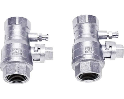 Zwei Strangregulierventile aus Metall mit der Kennzeichnung PN 16 und DN 20.