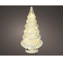Beleuchteter LED-Weihnachtsbaum aus strukturiertem Glas mit warmweißem Licht.