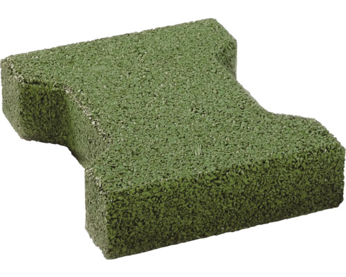 Grüner Doppel-T-Verbundstein aus Gummigranulat für den Außenbereich.