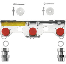 Montageschiene für Sanitärinstallation inklusive Schrauben, Dübeln, Dichtungen und Anschlüssen.