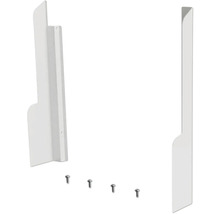 Set aus zwei weißen Seitenblenden aus Metall inklusive vier Befestigungsschrauben