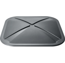 Quadratischer Tankdeckel aus Kunststoff mit X-Struktur für Wassertanks.