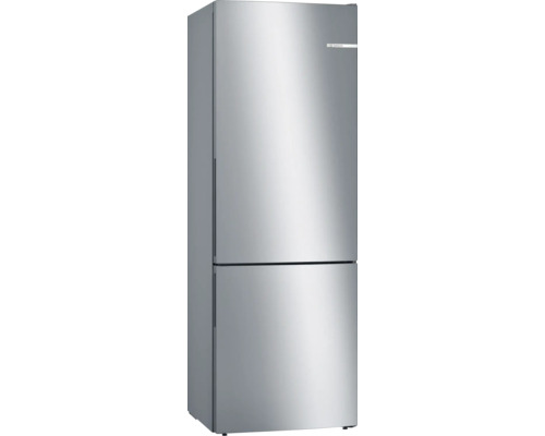 Bosch Kühl-Gefrier-Kombination freistehend in Edelstahl-Optik mit integriertem Griff.