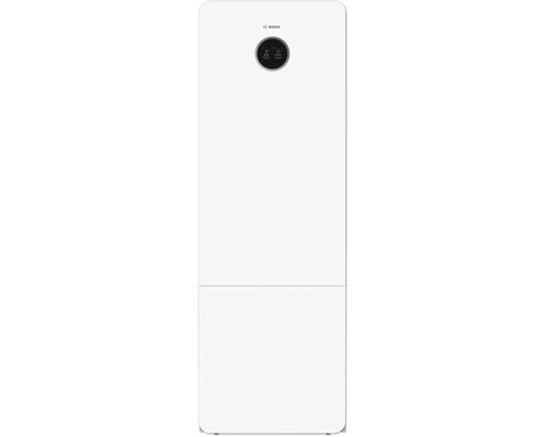Bosch Gas-Brennwertgerät in Weiß mit rundem Digitaldisplay.