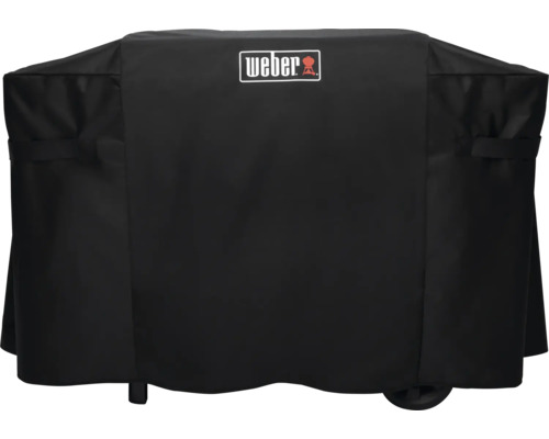 Weber Abdeckhaube für Grill aus schwarzem wetterfestem Material mit Weber Logo.