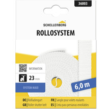 Schellenberg Rollladengurt System Maxi in Weiß, Breite 23 Millimeter, Länge 6,0 Meter.