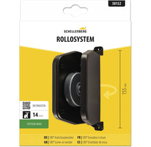 Schellenberg Aufschraubwickler System Mini für Rollladen, Gurtbreite 14 Millimeter, Lochabstand 155 Millimeter, 180 Grad schwenkbar.