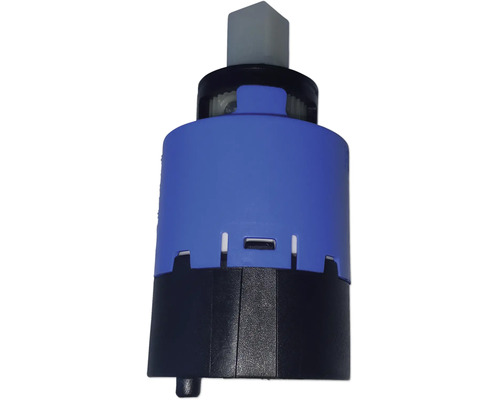 Keramikkartusche für Einhandmischer, Ersatzteil für Armaturen aus Kunststoff in Blau und Schwarz.