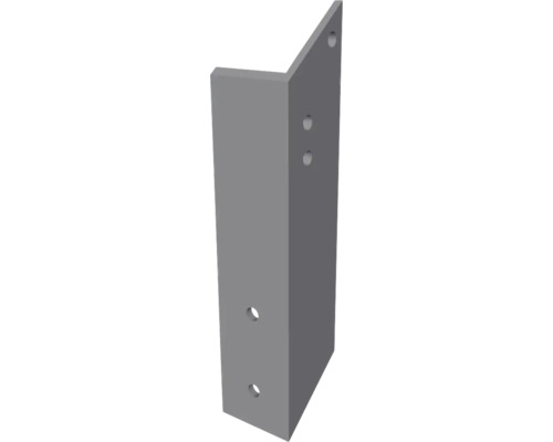 L-förmiger Metall-Winkelverbinder mit vorgebohrten Löchern für Schraubverbindungen im Holzbau.