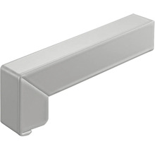 Rinnenendstück für Kastenrinnen aus Kunststoff in Silber.