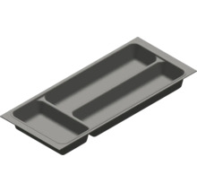 Besteckeinsatz aus Kunststoff mit drei Fächern für Schubladen.