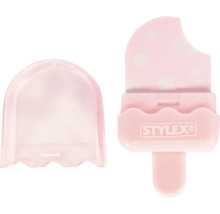 Stylex Radiergummi in Eis-am-Stiel-Form mit Schutzkappe.
