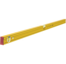 Gelbe Stabila Wasserwaage aus Aluminium mit einer Vertikal-Libelle und einer Horizontal-Libelle.