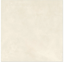 Quadratische Bodenfliese aus Feinsteinzeug in hellem Beige mit dezenter Struktur.
