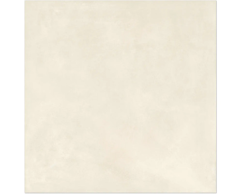 Quadratische Bodenfliese aus Feinsteinzeug in hellem Beige mit dezenter Struktur.