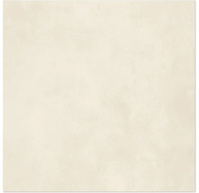 Quadratische Feinsteinzeugfliese in Beige mit dezenter Steinoptik-Struktur für Wand und Boden.