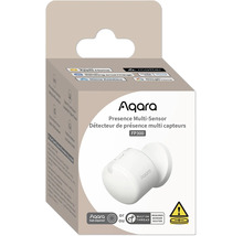 Aqara Präsenz-Multisensor FP300 in der Verpackung. Kompatibel mit Matter, Apple Home, Alexa, Google Home, SmartThings und Home Assistant.