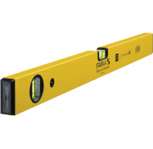 Gelbe Stabila Wasserwaage Type 70, Länge 60 Zentimeter, aus Aluminium mit horizontaler und vertikaler Libelle.