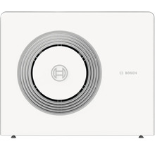 Bosch Außeneinheit für Wärmepumpen mit kreisförmigem Lüftungsgitter.