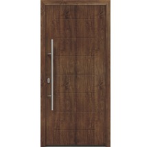 Haustür EcoStar ISOPRO IP 015 1100 x 2100 mm Links dark oak inkl. Beschlag-Set,Edelstahl Stangengriff,Sicherheitsprofilzylinder mit 5 Schlüsseln
