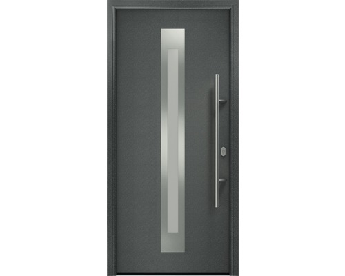 Haustür EcoStar ISOPRO IP 770S 1100 x 2100 mm Rechts CH703 anthrazit metallic inkl. Beschlag-Set,Edelstahl Stangengriff,Sicherheitsprofilzylinder mit 5 Schlüsseln Haustür mit Glaseinsatz und Griff