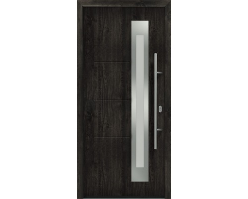 Haustür EcoStar ISOPRO IP 780S 1100 x 2100 mm Rechts night oak inkl. Beschlag-Set,Edelstahl Stangengriff,Sicherheitsprofilzylinder mit 5 Schlüsseln