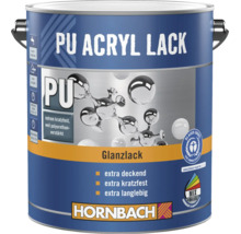 Hornbach PU Acryl Lack, Glanzlack, extra kratzfest, deckend und langlebig, für innen und außen geeignet.