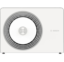 Bosch Außeneinheit für Klimaanlage oder Wärmepumpe mit rundem Lüftungsgitter und Bosch Logo.