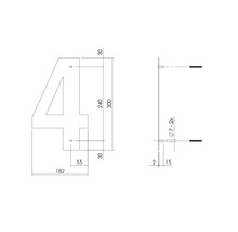 Hausnummer Intersteel 4 XL 300 mm schwarz matt