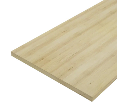 Möbelbauplatte aus Holz mit sichtbarer Maserung.