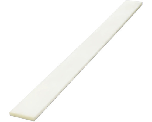 Weiße, rechteckige Flachleiste für Verkleidungen und Innenausbau.