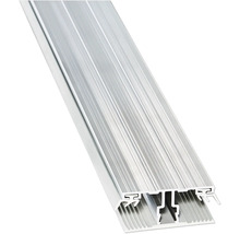 Geriffeltes Aluminiumprofil mit Klick-System für Bodenbeläge.
