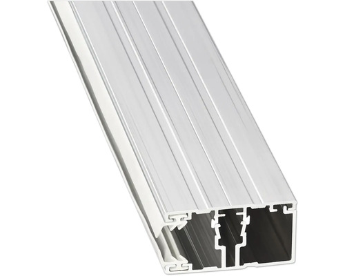 Aluminiumprofil mit integrierten Führungsschienen und Kammern für Montagesysteme.